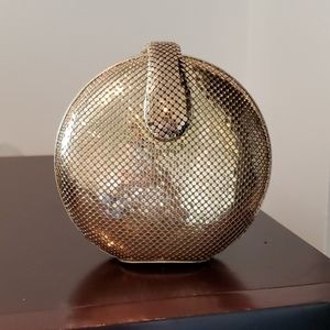 Evening bag, round, gold classic